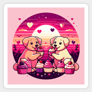 Puppies Love at Sunset Sticker